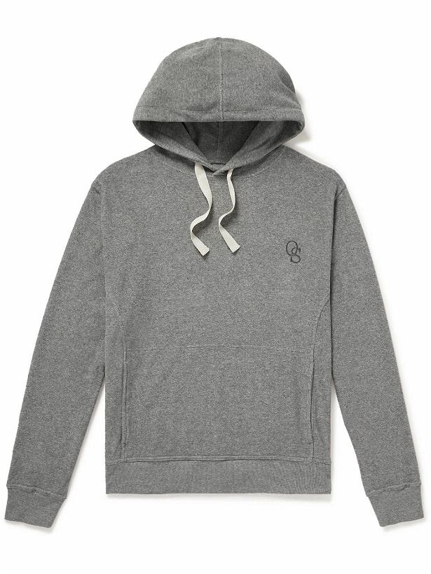Photo: Oliver Spencer - House Logo-Embroidered Cotton-Blend Terry Hoodie - Gray