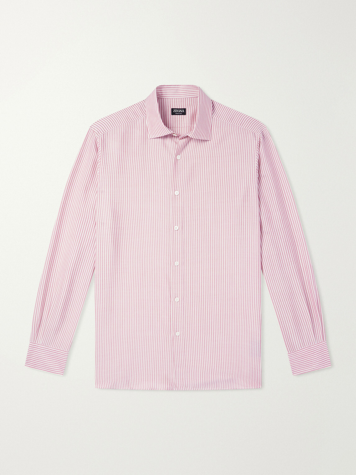 Zegna - Striped Silk Shirt - Pink