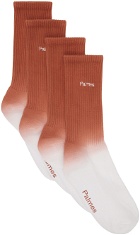 Palmes Two-Pack Orange Stained Socks