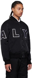 1017 ALYX 9SM Black Embroidered Bomber Jacket