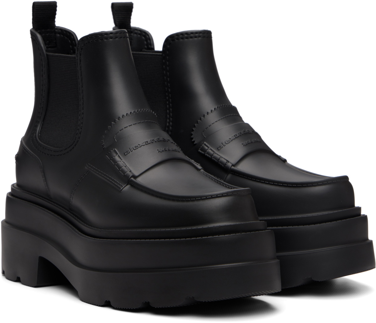 Alexander Wang Black Carter Platform Rain Boots