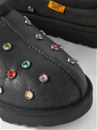 UGG Australia - Gallery Dept. Tasman Regenerate Embellished Shearling-Lined Leather Slippers - Black