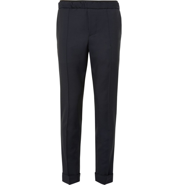 Photo: Valentino - Slim-Fit Wool and Mohair-Blend Trousers - Men - Blue