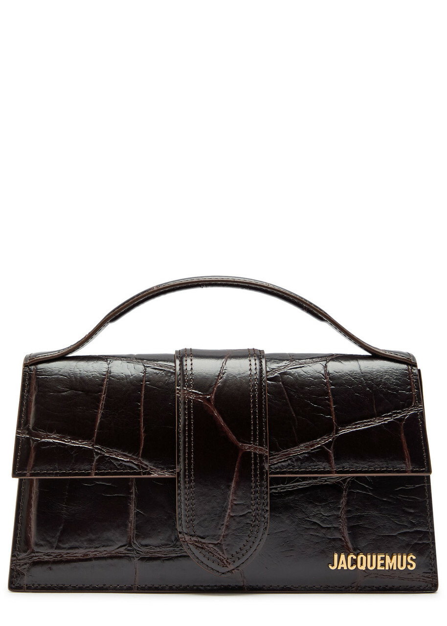 Jacquemus Le Grande Bambino Crocodile-effect Leather top Handle bag - Brown - One Size