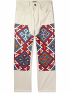Karu Research - Straight-Leg Embroidered Jeans - Neutrals