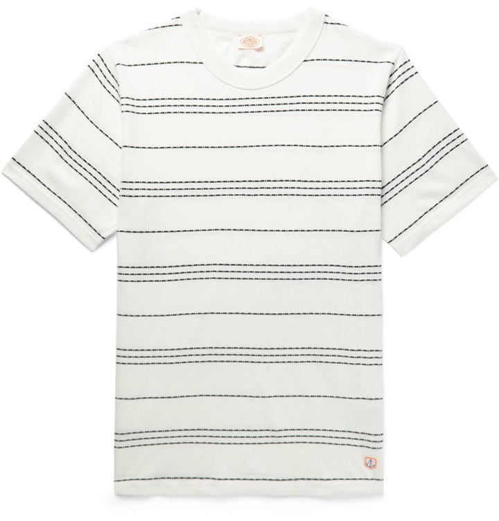 Photo: Armor Lux - Barnaby Logo-Appliquéd Striped Cotton-Jersey T-Shirt - White