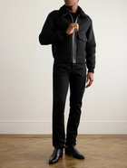 TOM FORD - Shearling and Leather-Trimmed Wool-Blend Bomber Jacket - Black