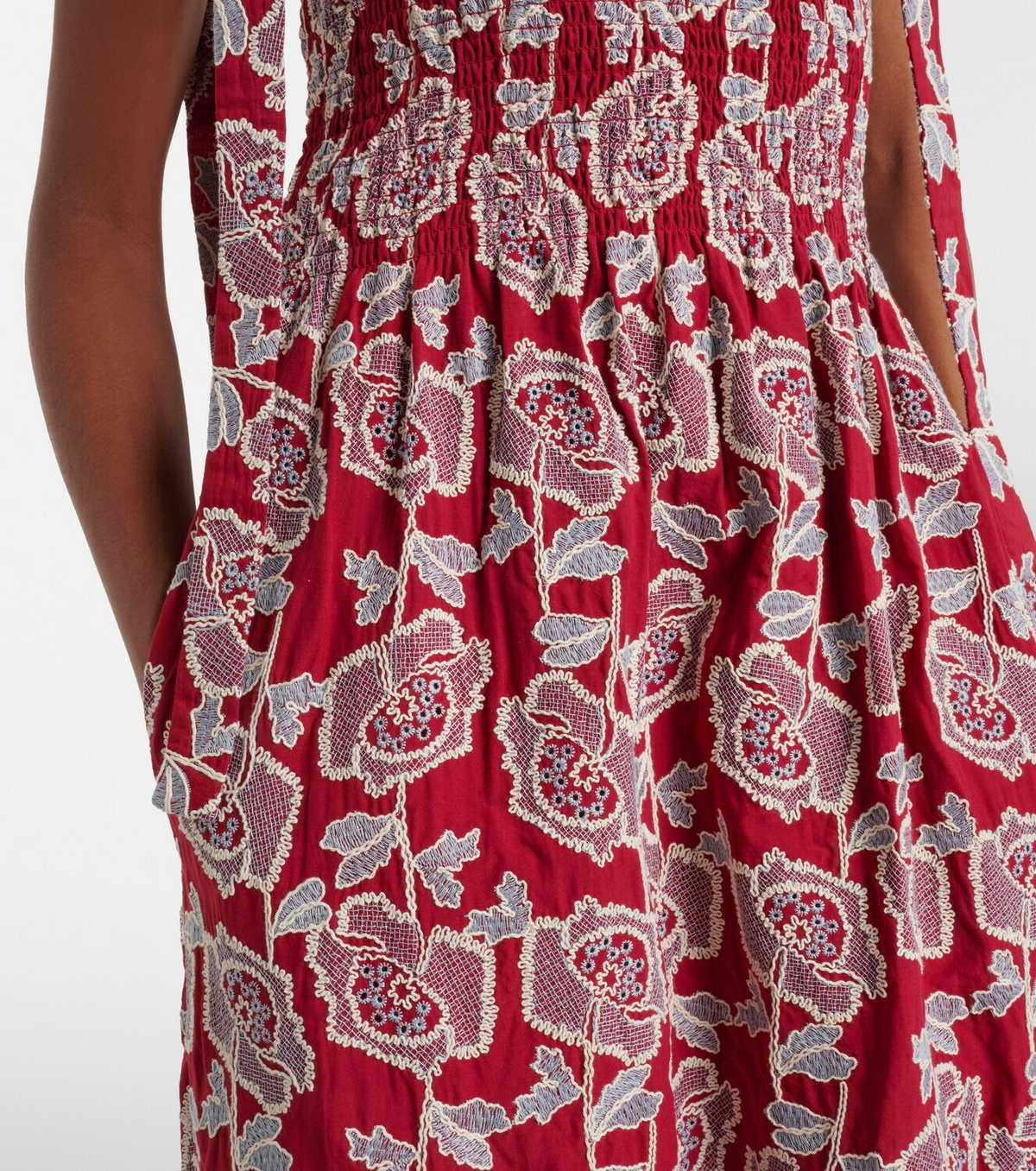Erdem Floral cotton-blend lace midi dress