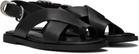 rag & bone Black Gia Leather Crossover Sandals