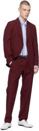 Dries Van Noten Burgundy Two-Button Suit