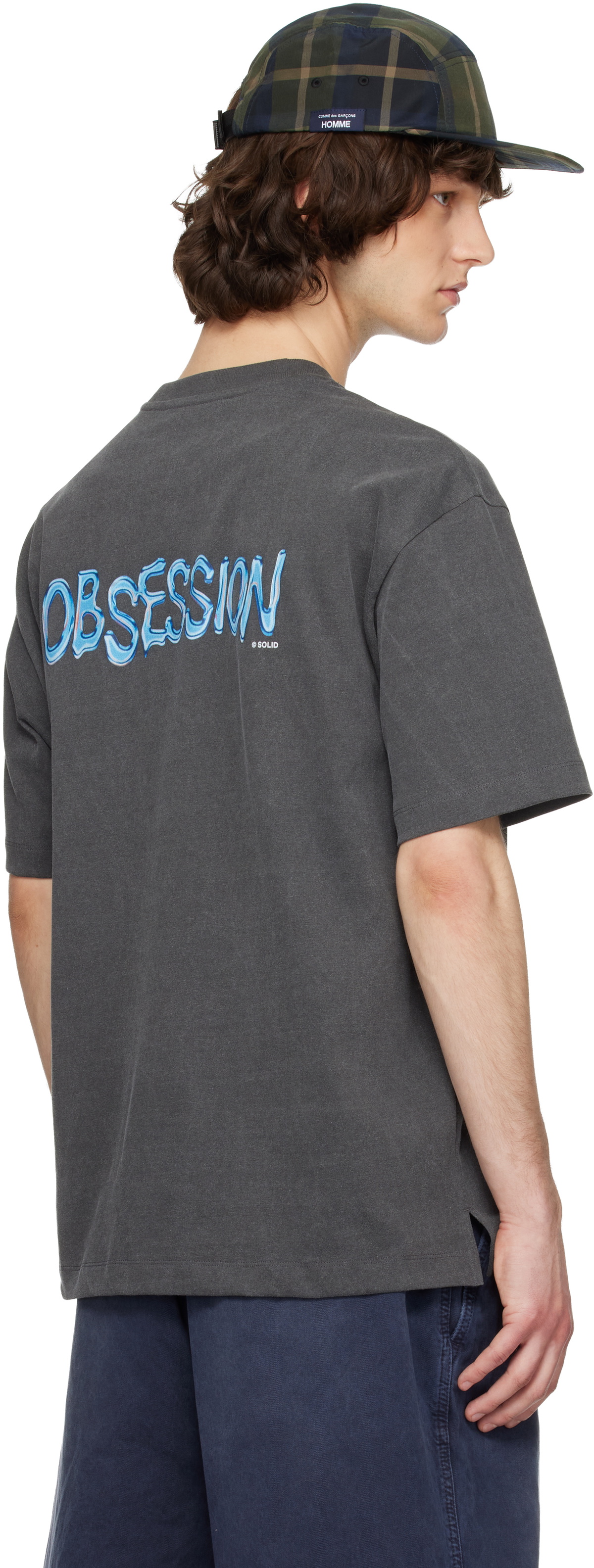 Solid Homme Gray 'Obsession' Short Sleeve T-shirt