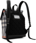 Burberry Kids Gray Check Backpack