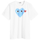 Comme des Garçons Play Men's Colour Heart T-Shirt in White/Red/Blue