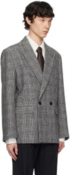 Ernest W. Baker Gray Check Double Breasted Blazer