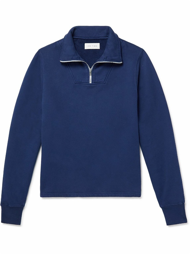 Photo: Les Tien - Yacht Cotton-Jersey Zip-Up Sweatshirt - Blue