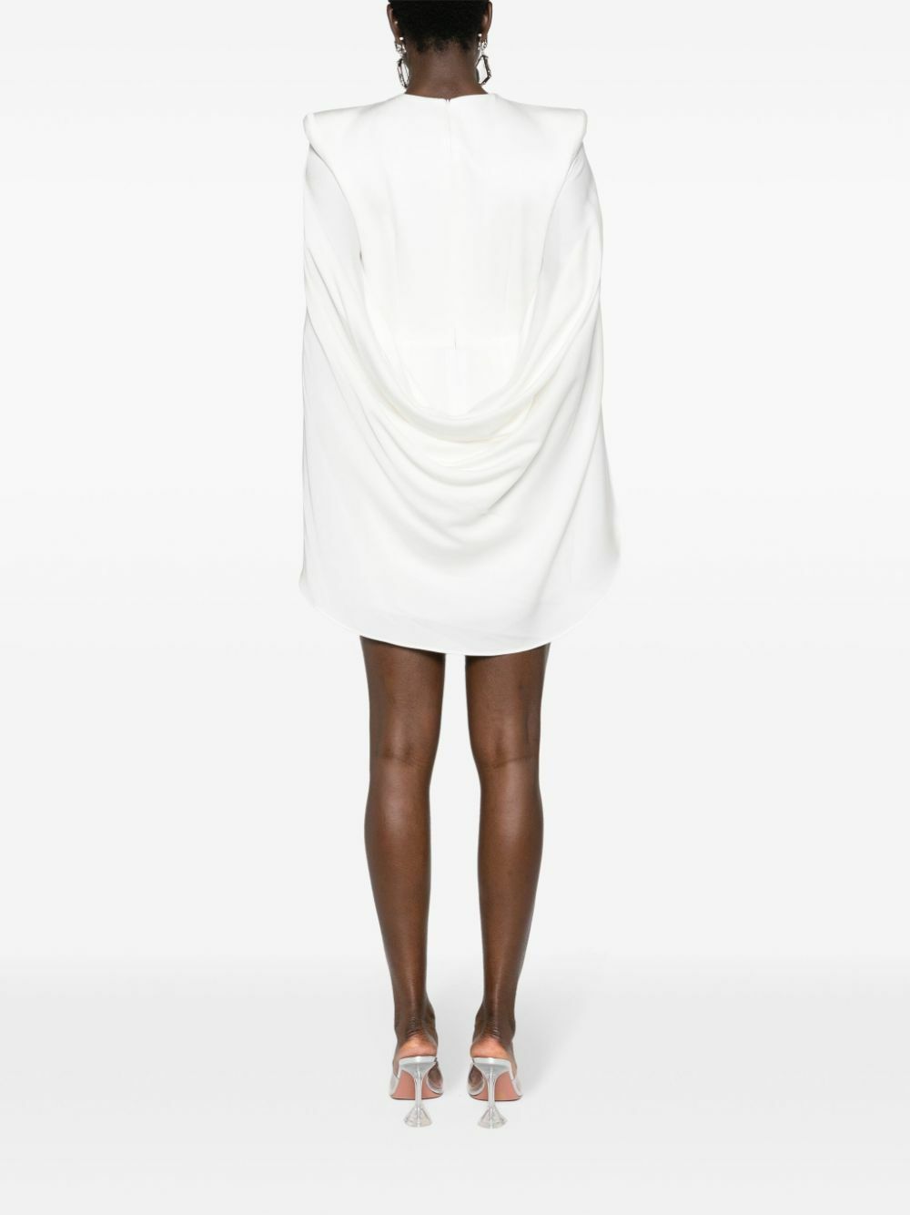 Alex Perry White Cape-Style Crepe Mini Dress Alex Perry Alex Perry White Cape-Style Crepe Mini Dress Alex Perry