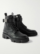 Givenchy - Buckled Full-Grain Leather Boots - Black