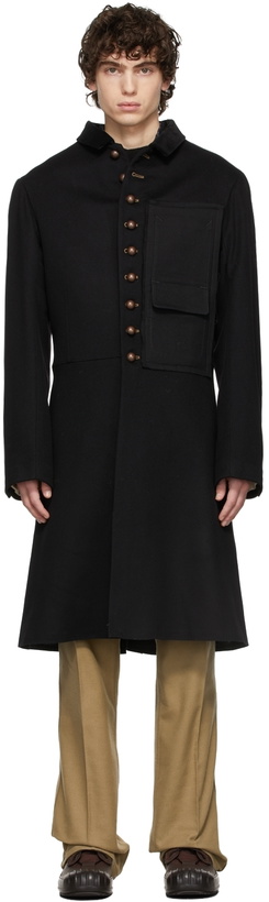 Photo: Maison Margiela Black Brushed Wool Coat