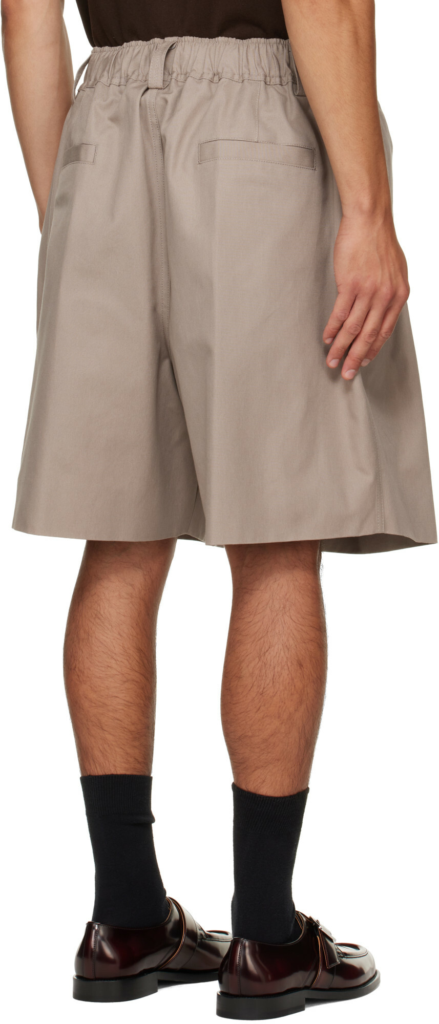 Marni Gray Canvas Pleats Shorts