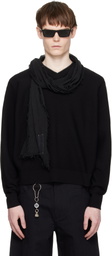 COOR Black V-Neck Merino Wool Layered Sweater