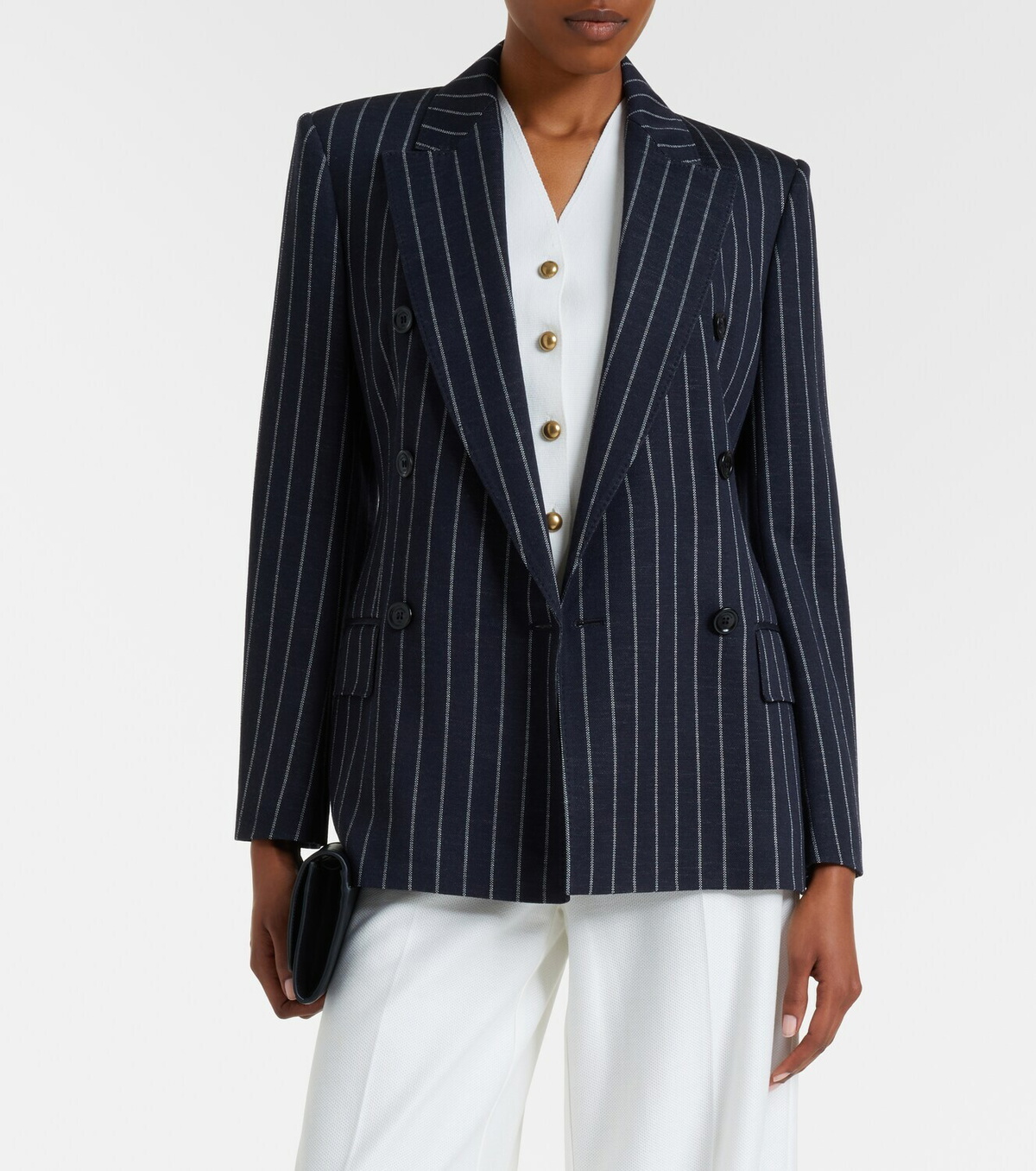 Max Mara Pinstripe double-breasted jersey blazer