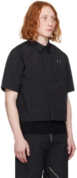 HELIOT EMIL Black Plicate Shirt