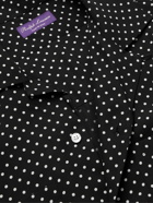 Ralph Lauren Purple label - Camp-Collar Polka-Dot Lyocell Shirt - Black