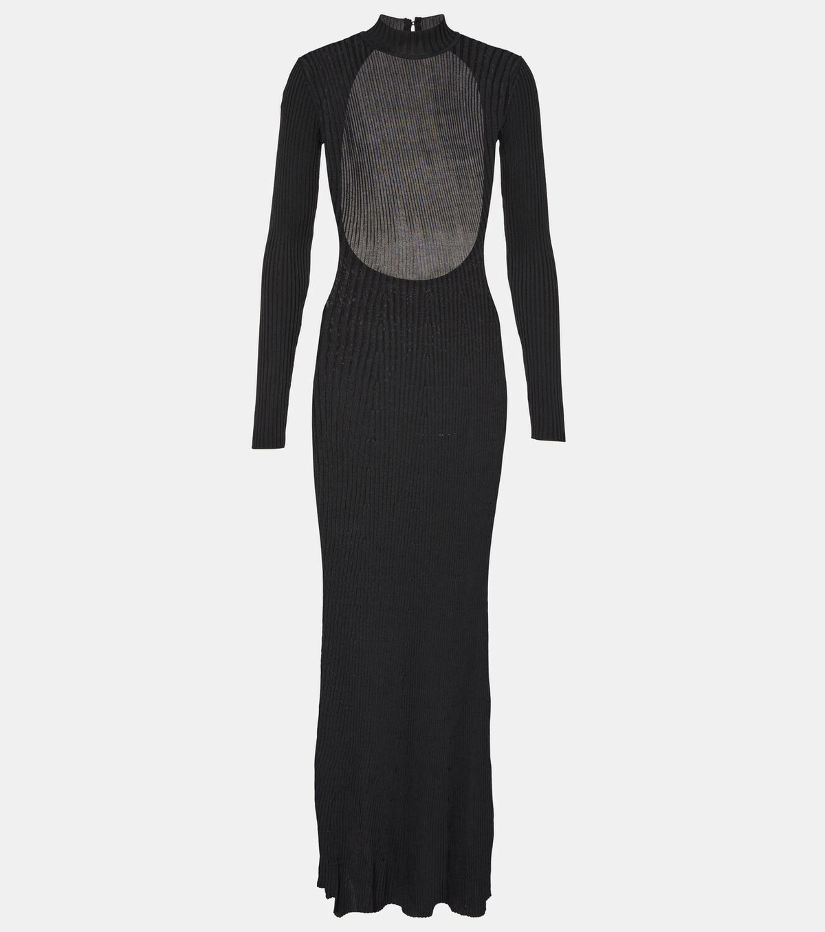 strapless open back dress Grey Rib Knit Midaxi Bodycon Dress main image 0