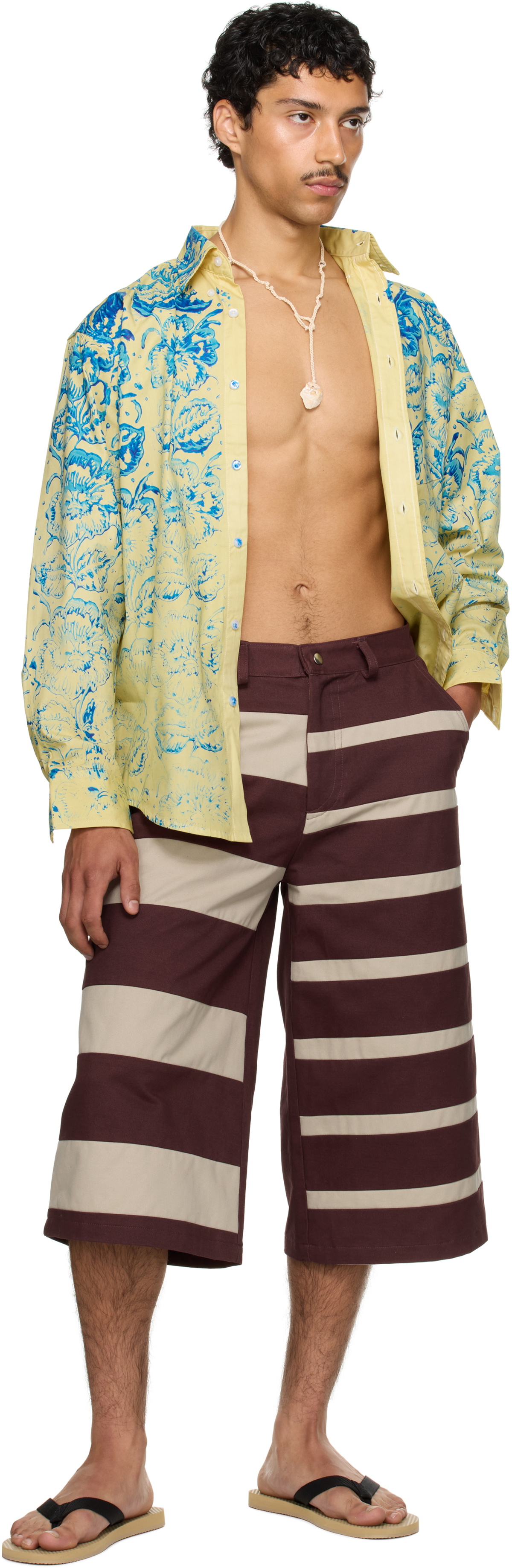 Stanley Raffington SSENSE Exclusive Yellow & Blue Floral Printed Shirt