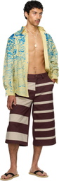Stanley Raffington SSENSE Exclusive Yellow & Blue Floral Printed Shirt