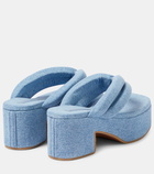 Dries Van Noten Denim platform thong sandals