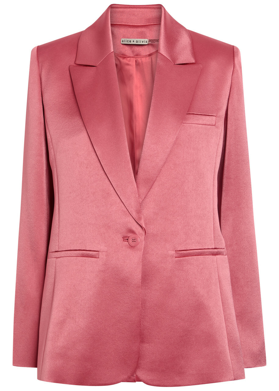 Alice + Olivia Billie Satin Blazer Pink