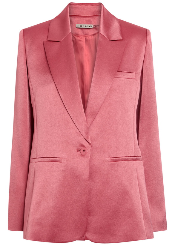 Photo: Alice + Olivia Billie Satin Blazer Pink