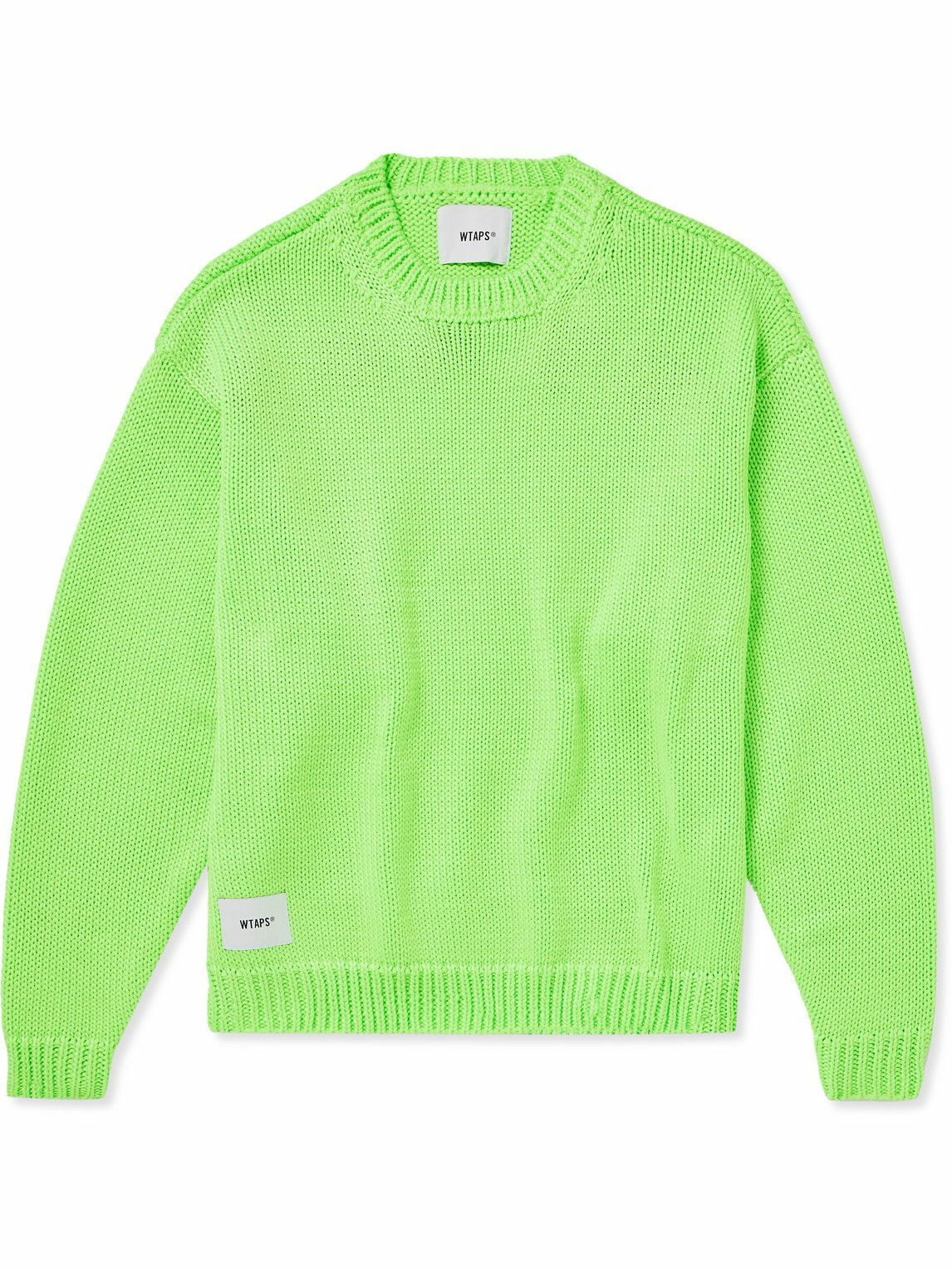 WTAPS - Logo-Appliquéd Jacquard-Knit Sweater - Green WTAPS