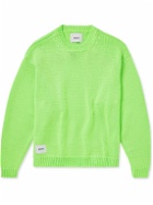 WTAPS - Logo-Appliquéd Jacquard-Knit Sweater - Green