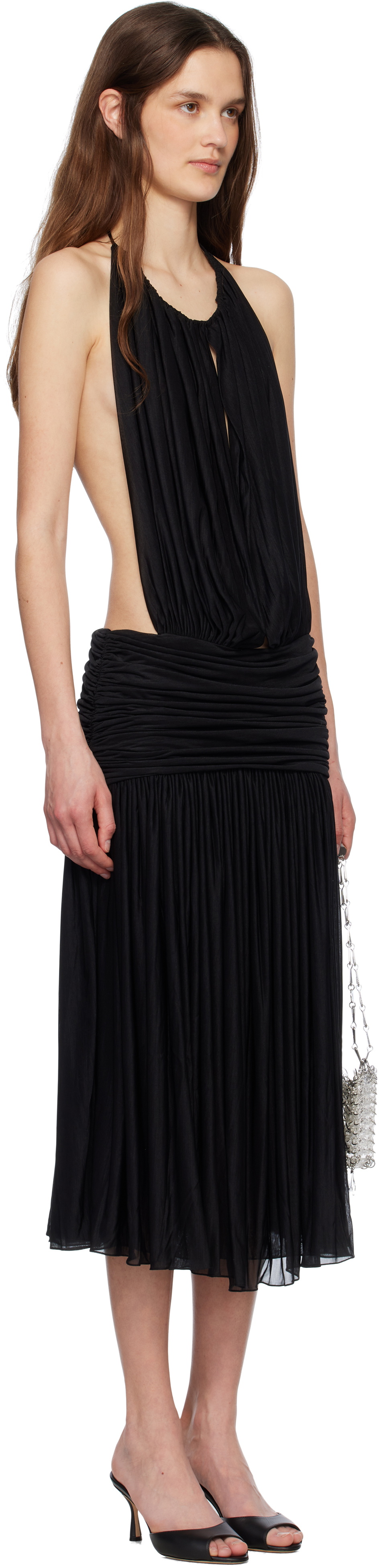 Mirror Palais Black 'La Piscine' Lady Length Midi Dress