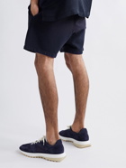 Fear of God - Wide-Leg Shell-Trimmed Cotton-Jersey Drawstring Shorts - Blue
