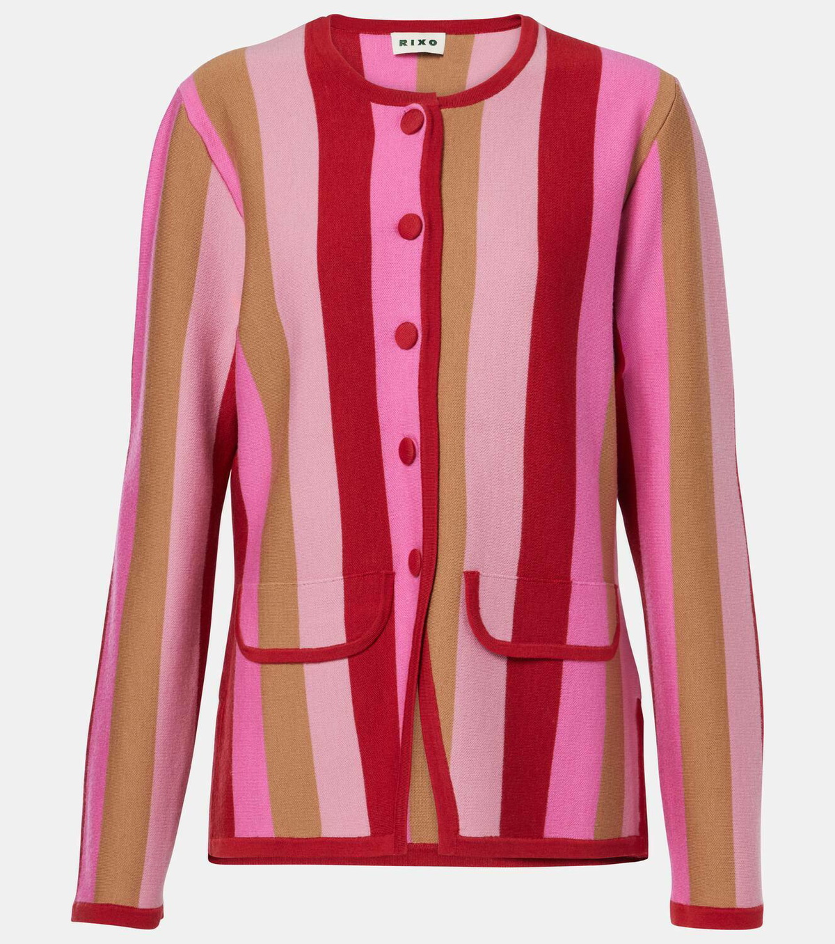 Rixo Mirja striped wool-blend cardigan