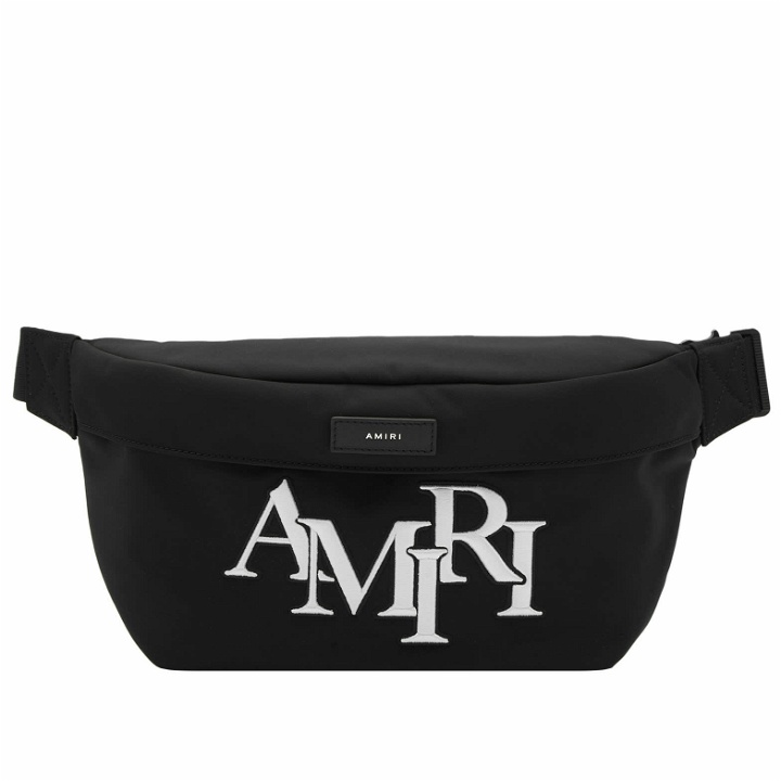 Photo: AMIRI Men's Staggered Logo Cross-Body Bag in Black