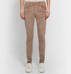 AMIRI - Stack Skinny-Fit Cotton-Blend Velvet Trousers - Neutrals