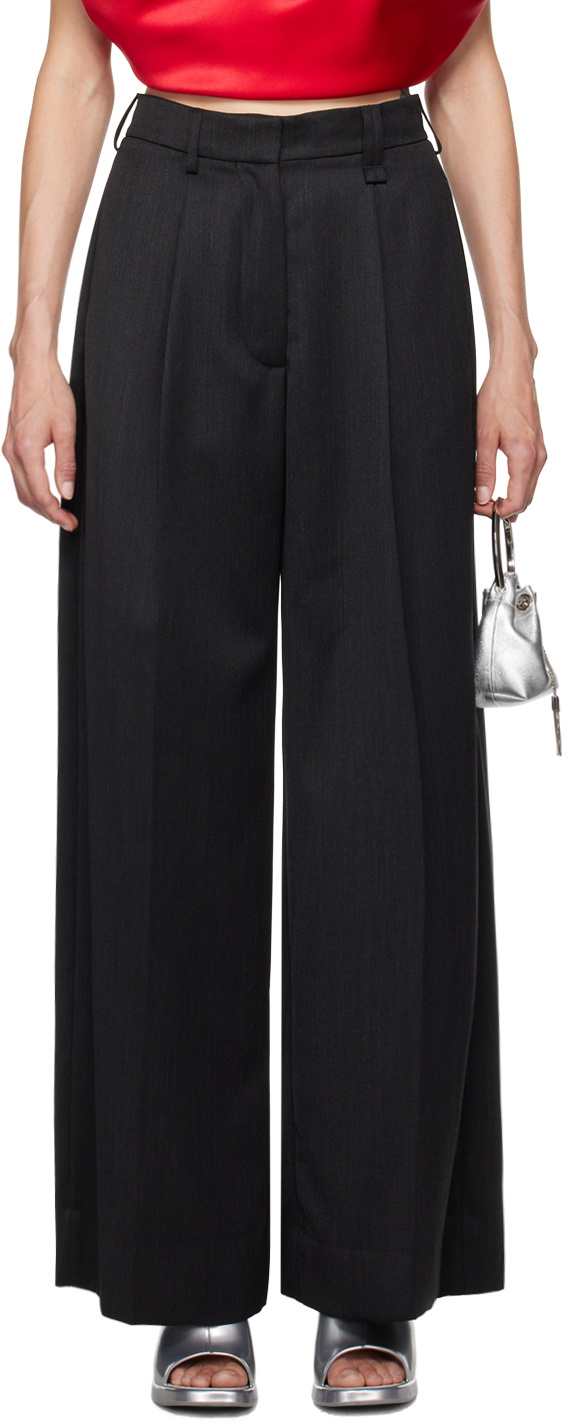 大人エレガント【Simone Rocha】ワイドレッグパンツ Black Wide Leg Track Pants by Simone Rocha on Sale