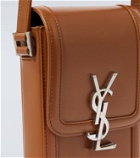 Saint Laurent Solferino Mini leather phone pouch