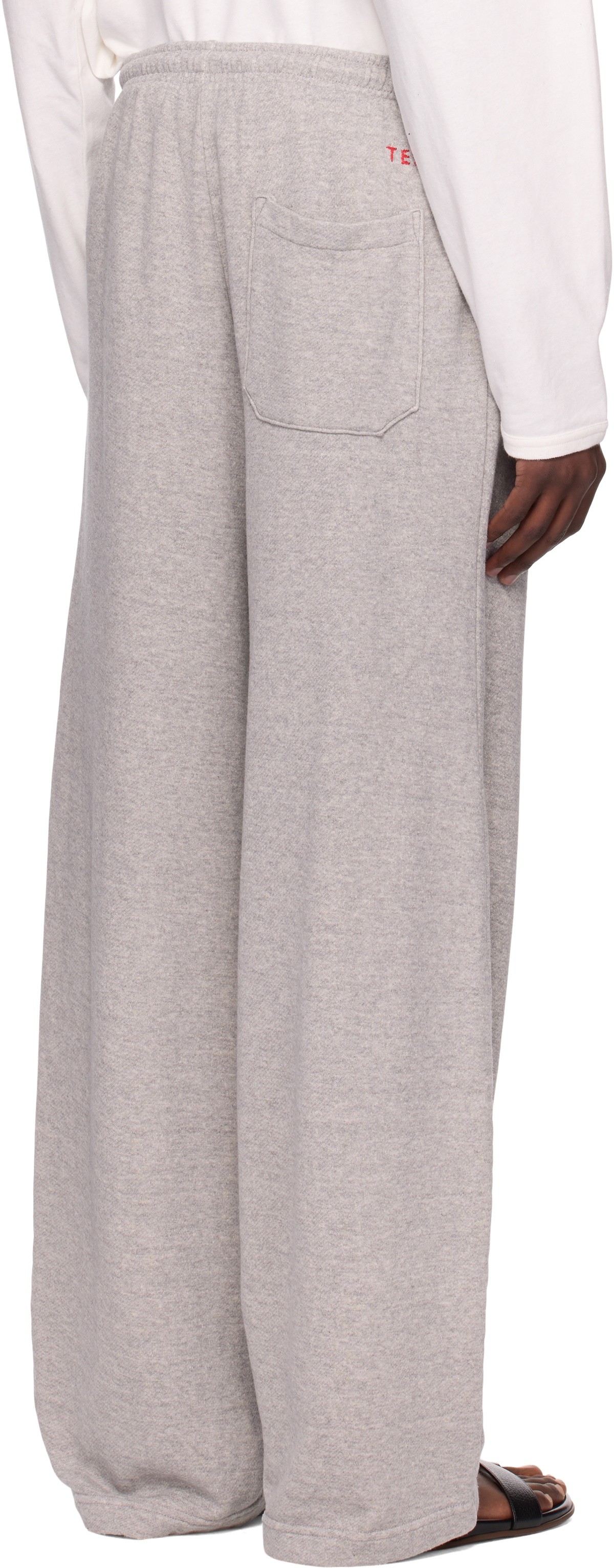 The Elder Statesman Gray Daily Wide Leg Sweatpants