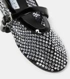 Alaïa Embellished fishnet ballet flats