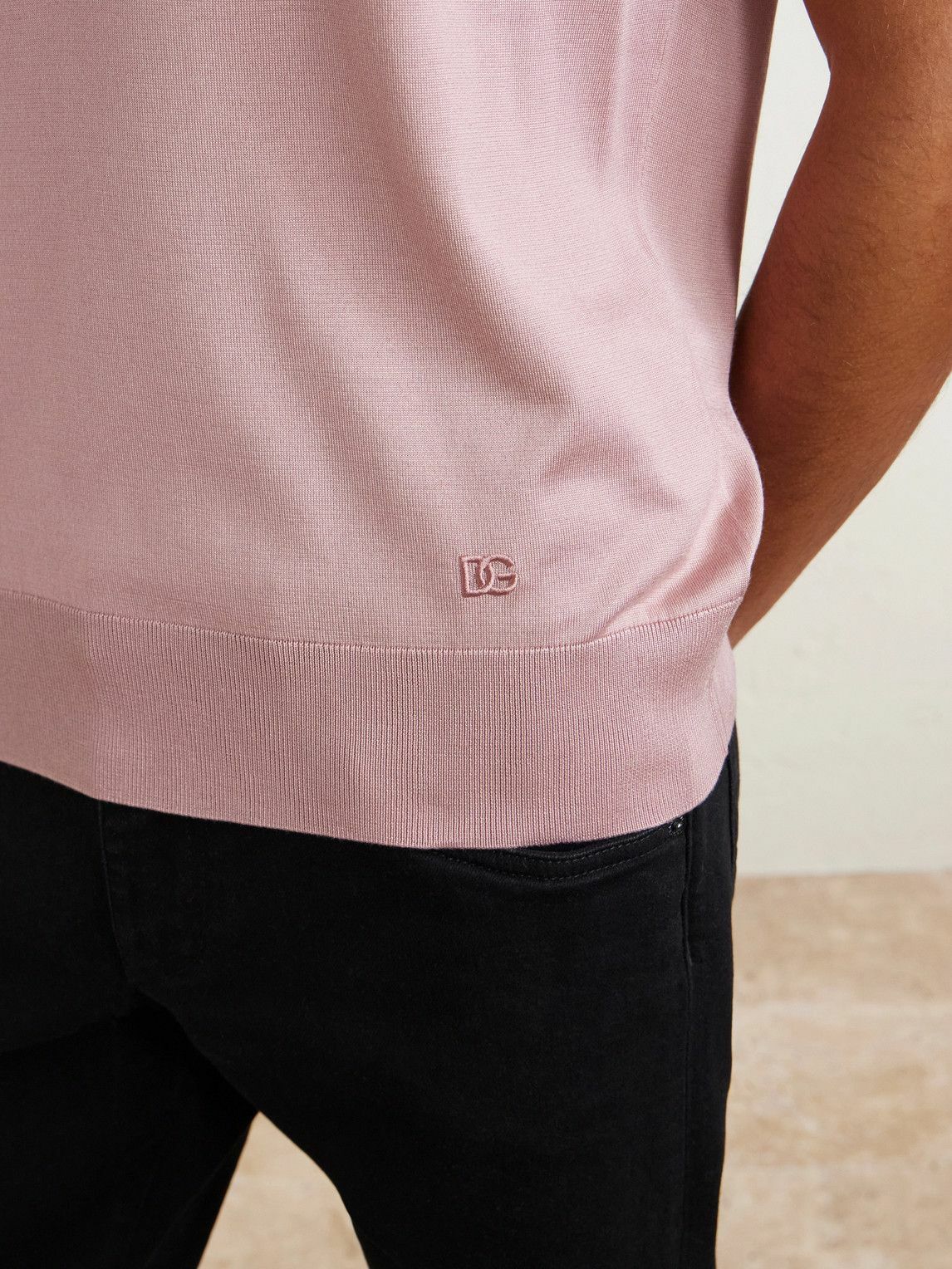 Dolce&Gabbana - Logo-Embroidered Silk Polo Shirt - Pink