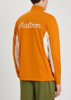 Malbon Santiago Logo Half-zip Stretch-jersey Mid-layer Jacket Orange