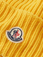 Moncler - Logo-Appliquéd Cable-Knit Virgin Wool and Cashmere-Blend Beanie