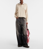 Acne Studios Silk, wool, and cashmere polo sweater