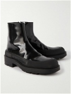 Alexander McQueen - Rubber-Trimmed Leather Chelsea Boots - Black