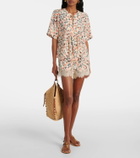 Ulla Johnson Noella floral lace-trimmed silk shorts
